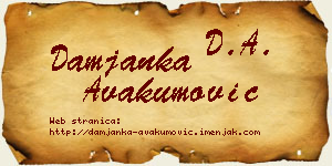 Damjanka Avakumović vizit kartica